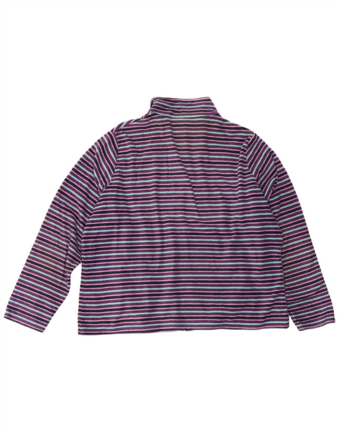 Marks & Spencer Fleecejakke til kvinder UK 22 2XL Lilla stribet polyester