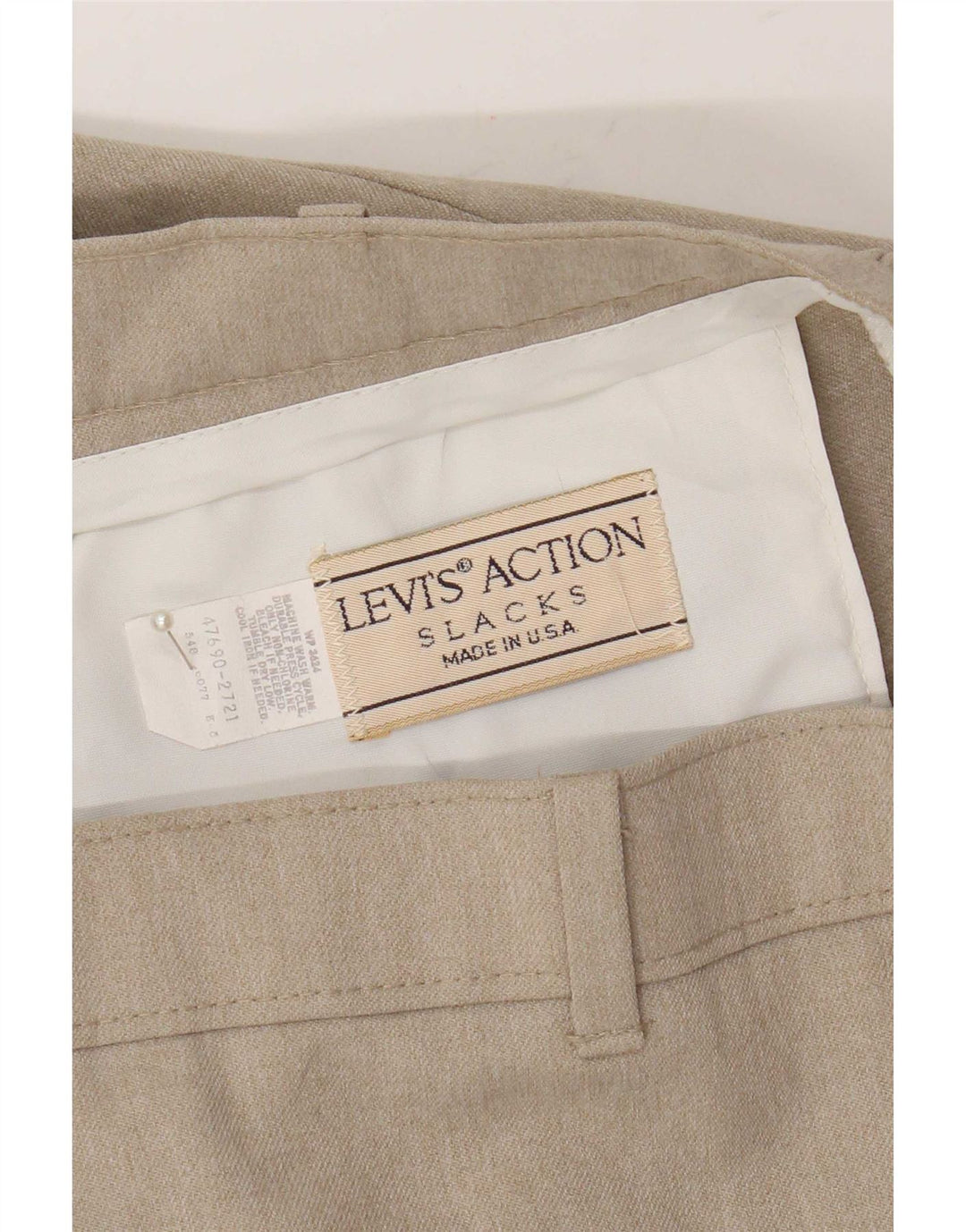 Levi's Action Slacks til mænd Lige fritidsbukser W36 L30 Beige