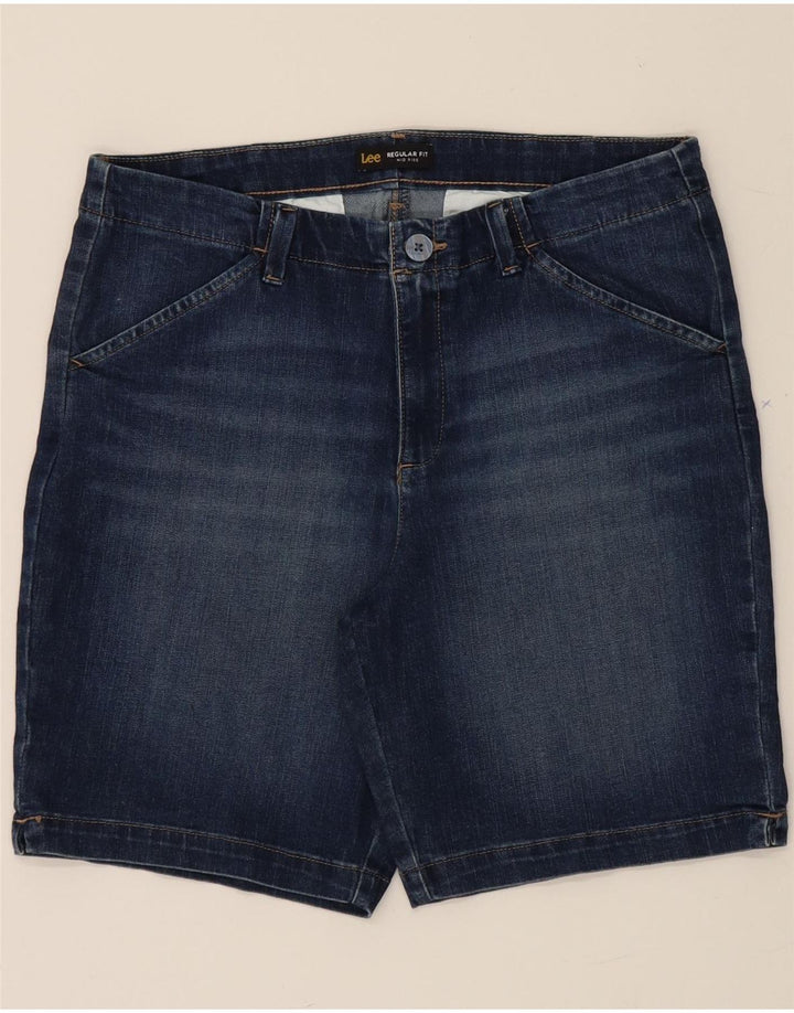 LEE Womens Mid Rise Regular Fit Denim Shorts US 12 Large W32 Navy Blue Vintage Lee and Second-Hand Lee from Messina Hembry 