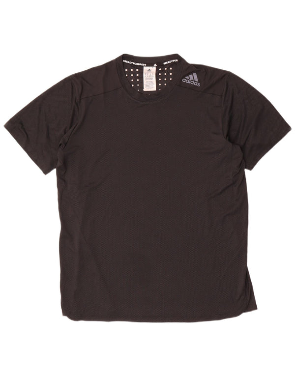 Adidas Herre T-Shirt Top XL Sort Plettet Polyester