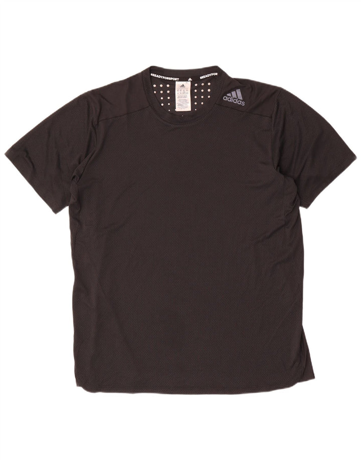 Adidas Herre T-Shirt Top XL Sort Plettet Polyester