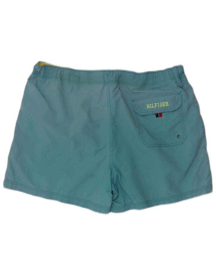 Tommy Hilfiger Herre grafiske svømmeshorts XL Blå Nylon