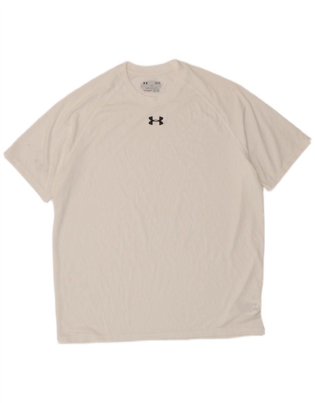 UNDER ARMOUR Herre Heat Gear T-Shirt Top Stor Hvid Polyester