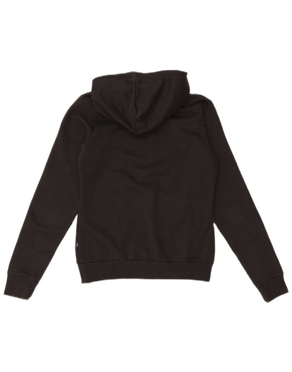 Puma Graphic Hoodie Jumper UK 10 Small Black Bomuld