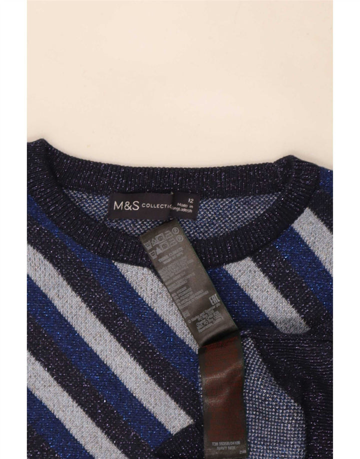 Marks & Spencer Dame Boat Neck Jumper Sweater UK 12 Medium Navy Blue