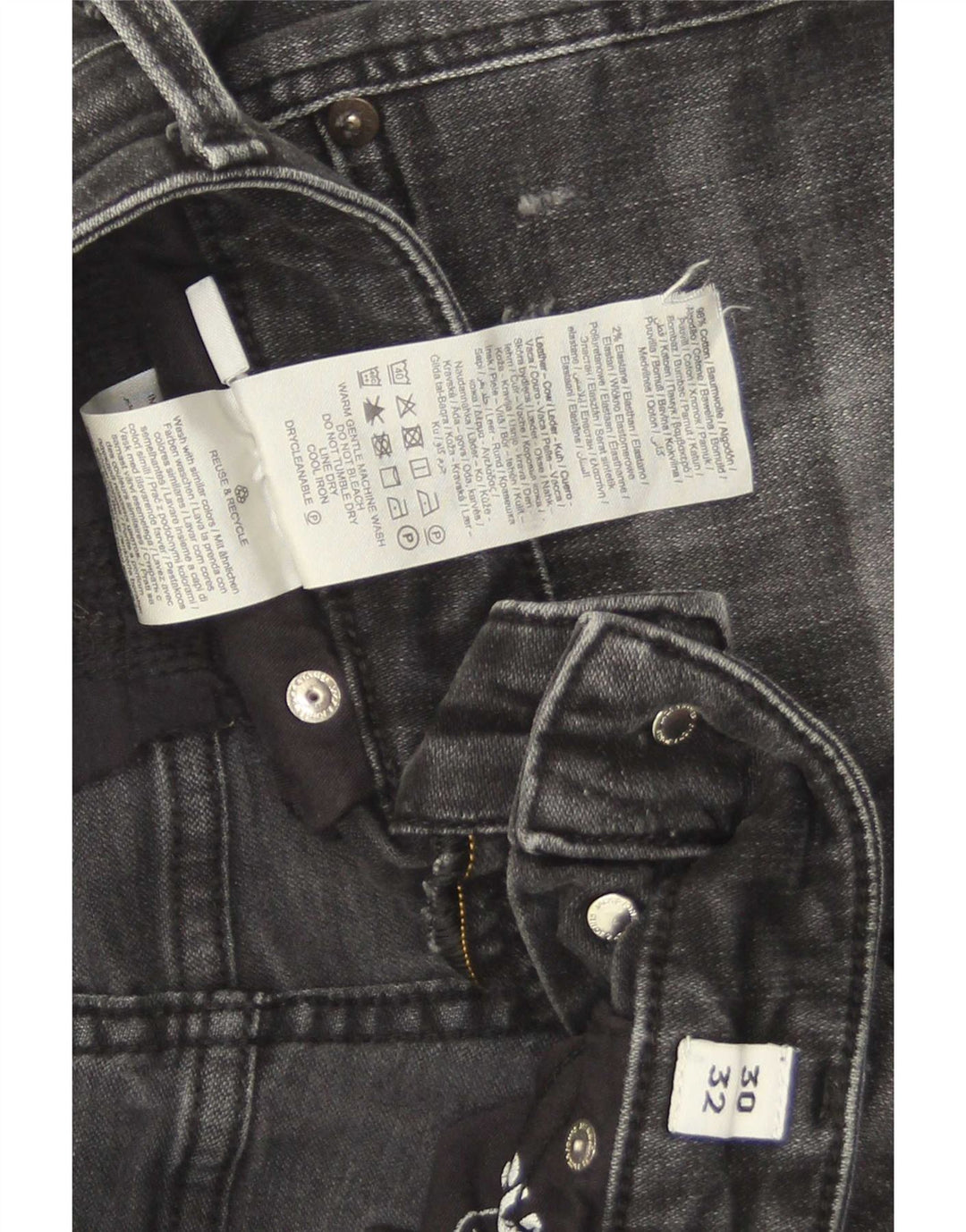 Jack & Jones Herre GLENN Distressed Slim Jeans W30 L32 Grå Bomuld