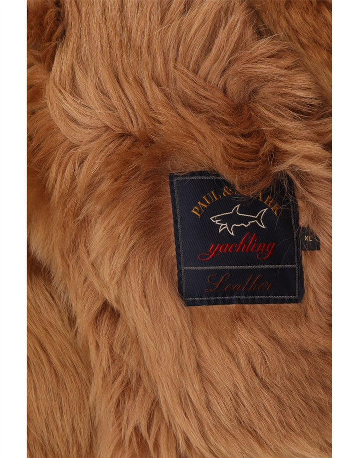 PAUL & SHARK Dame ruskindsjakke UK 18 XL Beige Læder