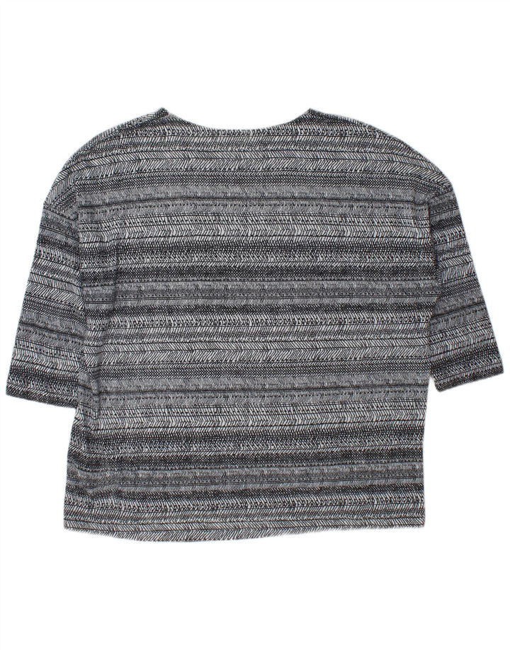Marks & Spencer Dame Oversized Top 3/4 ærmer UK 18 XL Gråstribet