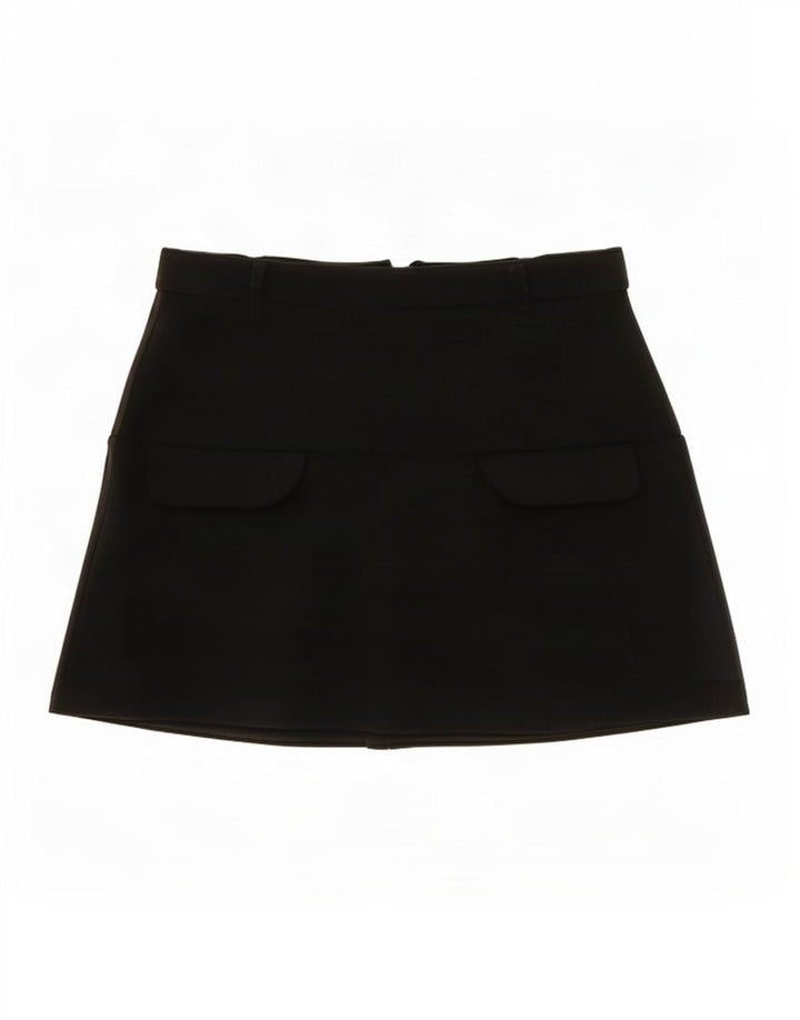 Zara Dame Mini Cargo Nederdel Medium W28 Sort Polyester
