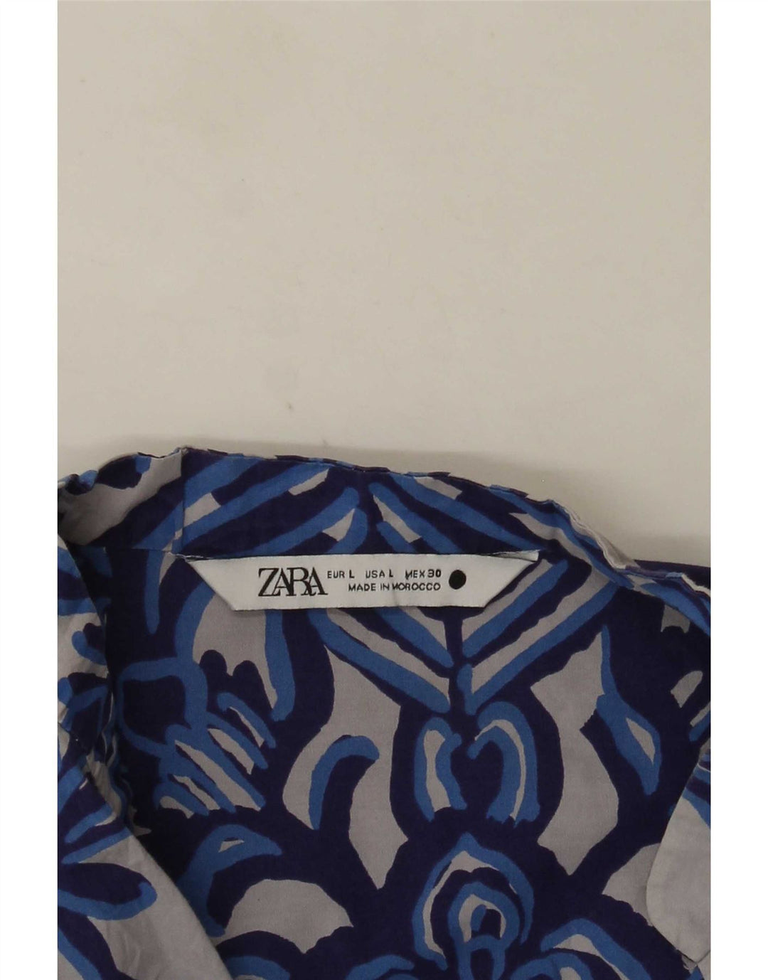 Zara Dame Bluse Top UK 16 Stor Grå Blomster