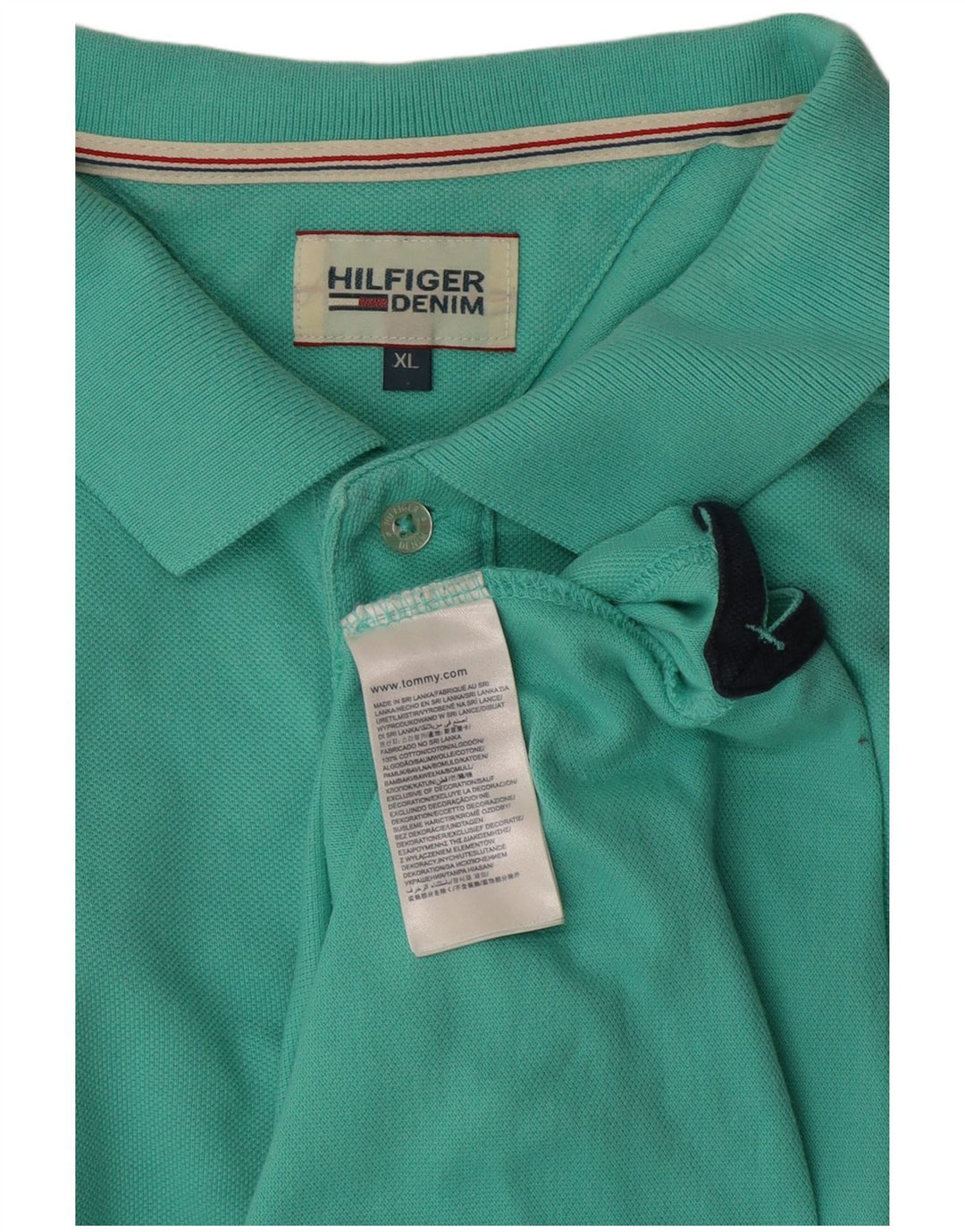 Tommy Hilfiger Polo Shirt til mænd XL turkis bomuld