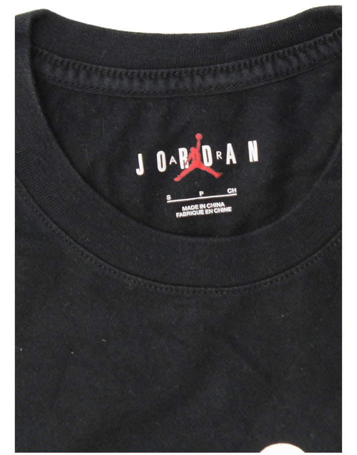 JORDAN Mens Graphic T-Shirt Top Small Black Cotton