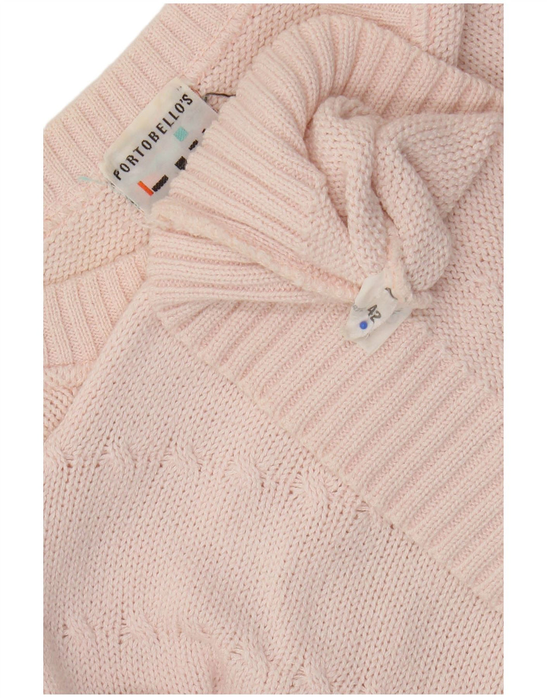 Portobello's Womens Crop Crew Neck sweater IT 42 Medium Pink Bomuld