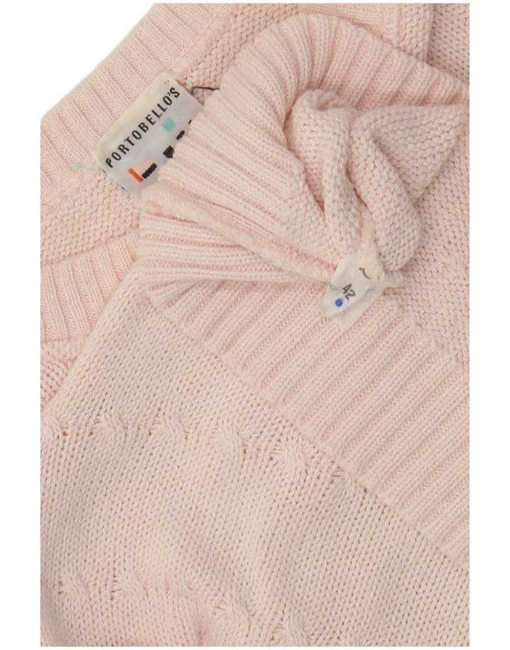 Portobello's Womens Crop Crew Neck sweater IT 42 Medium Pink Bomuld