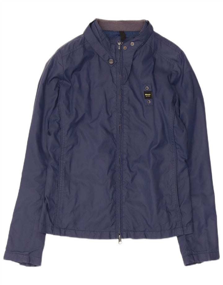 Blauer Womens Bomber Jacket UK 12 Medium Navy Blue Polyamide