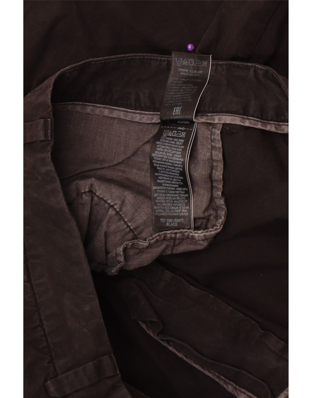 Marks & Spencer Chino Shorts til kvinder UK 12 Medium W30 Sort Bomuld