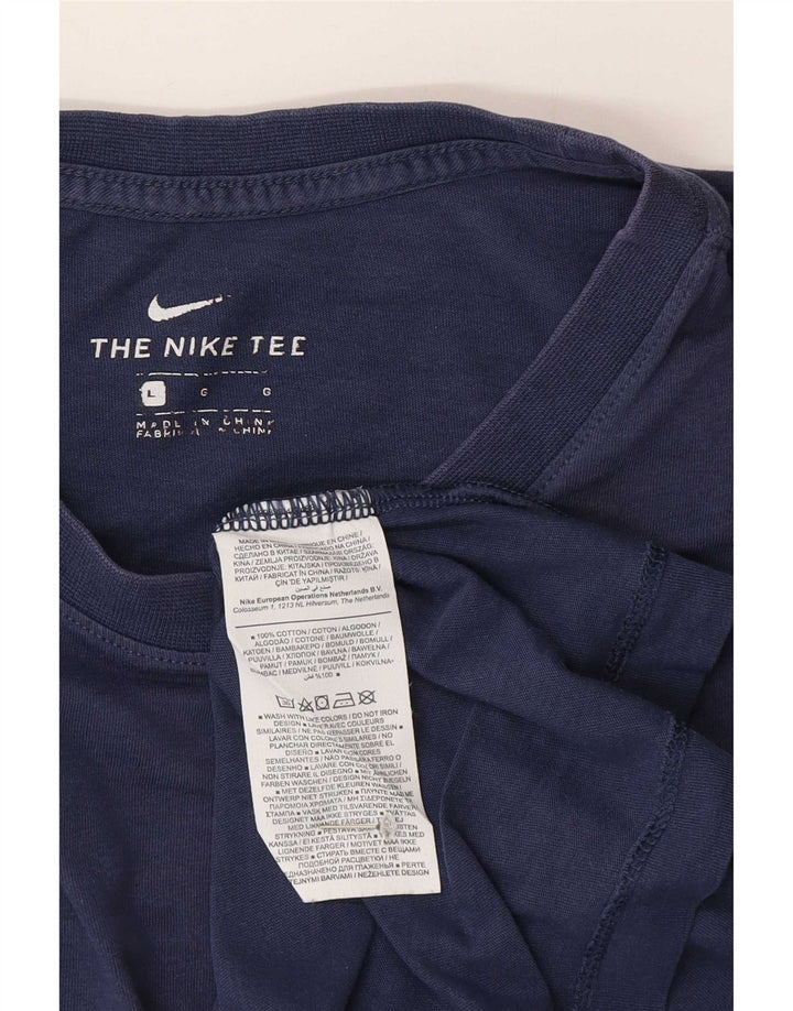 Nike T-shirt top til mænd, stor marineblå bomuld