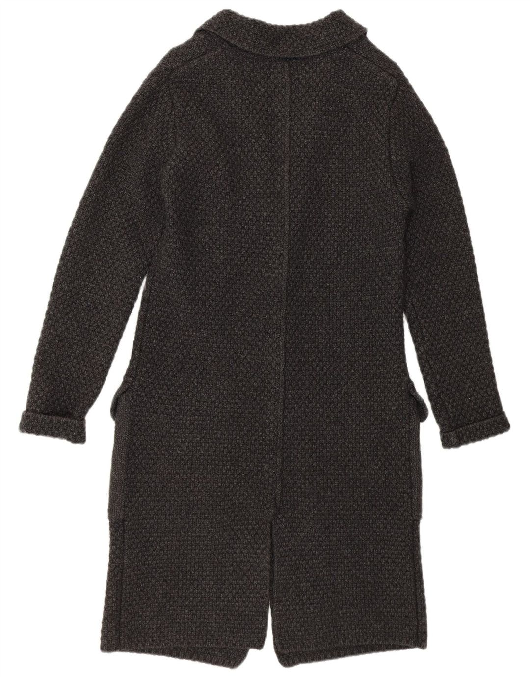 RIFLE Dame strik overfrakke UK 10 Small Grey Lammeuld