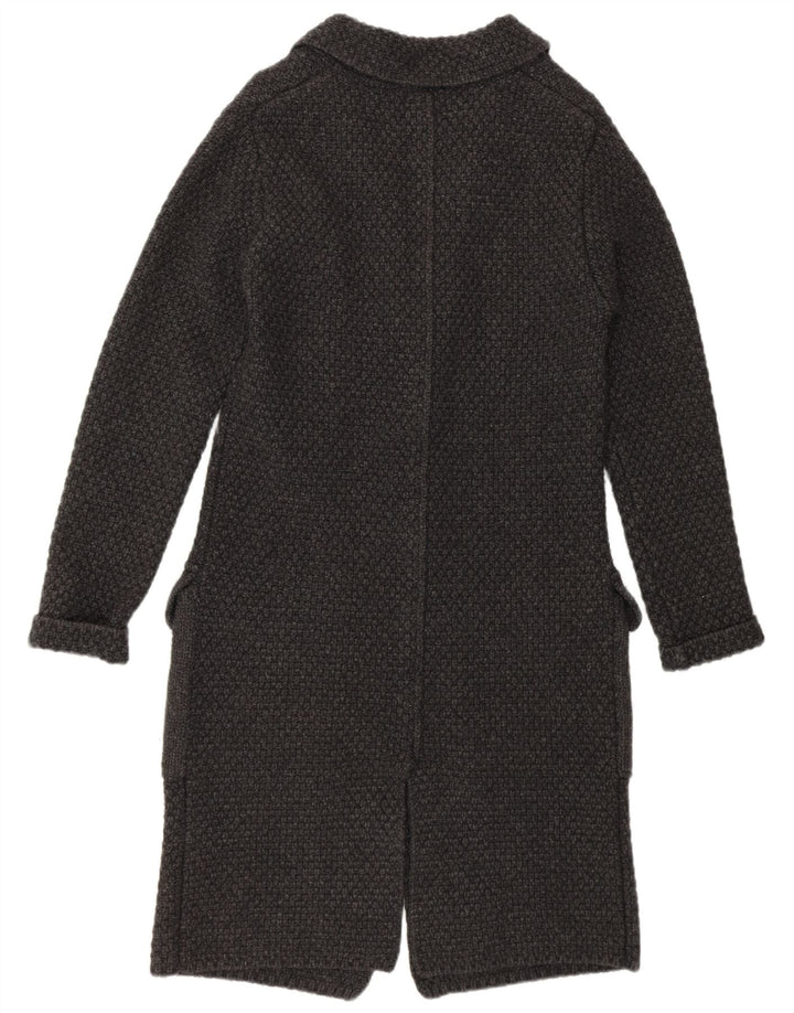 RIFLE Dame strik overfrakke UK 10 Small Grey Lammeuld