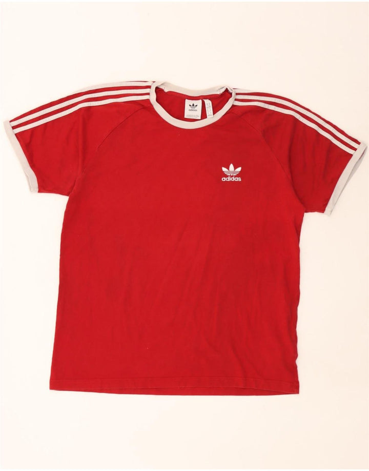 Adidas Herre T-Shirt Top XL Rød Bomuld