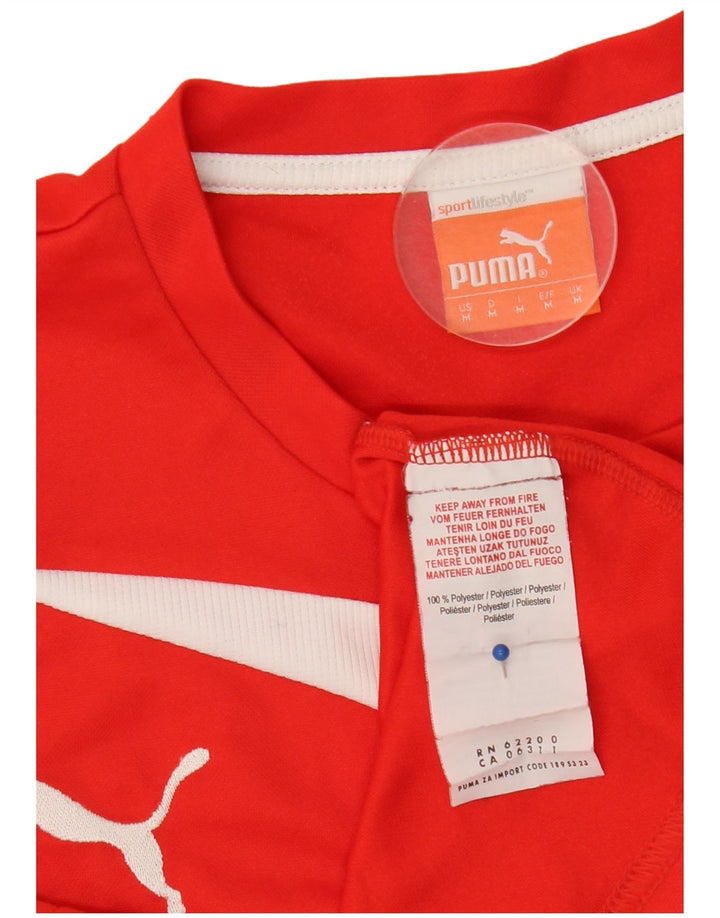 Puma Herre T-shirt Top Medium Rød Colourblock Polyester