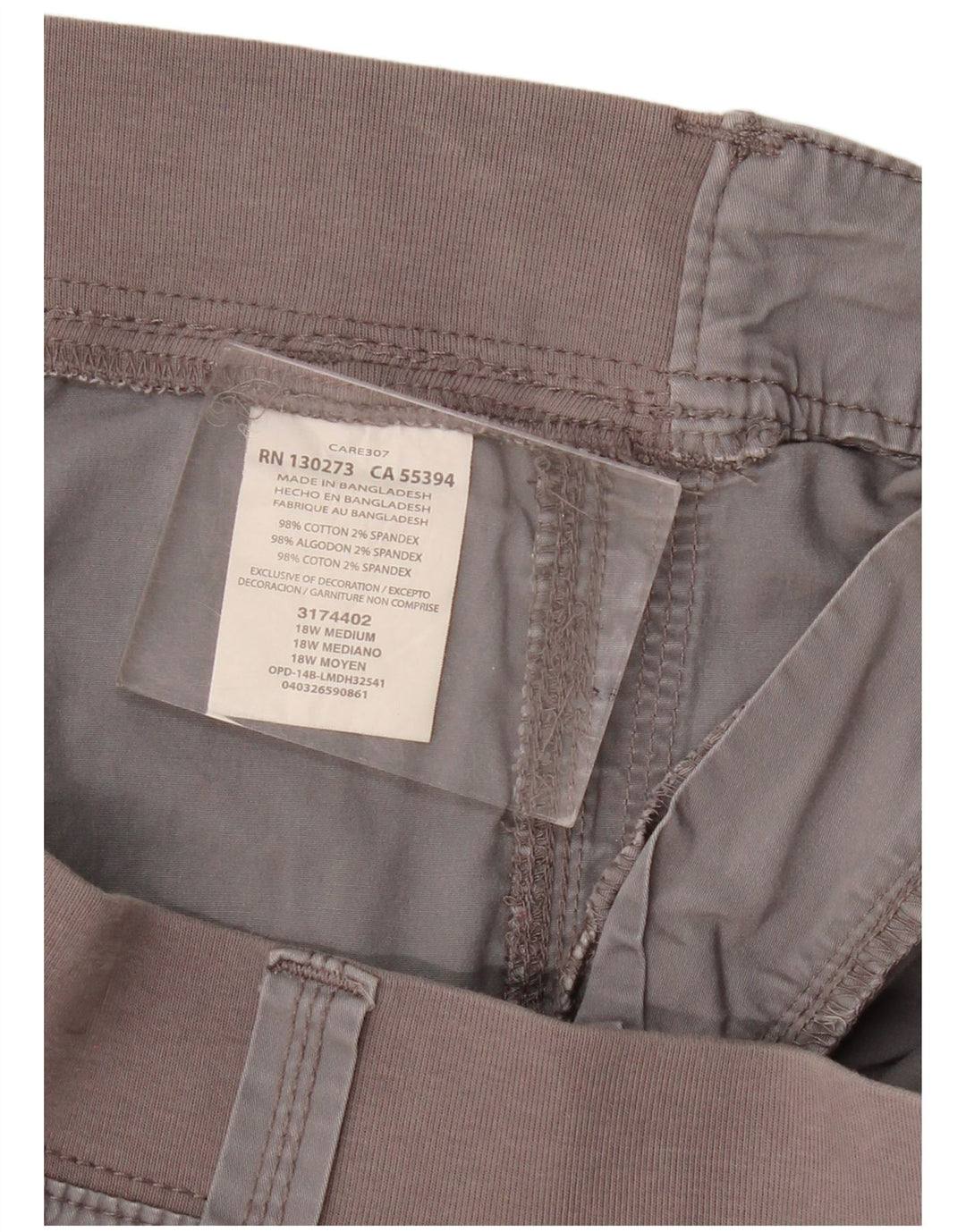 Lee Womens Easy Fit Cargo Shorts US 18 2XL W40 Grå Bomuld