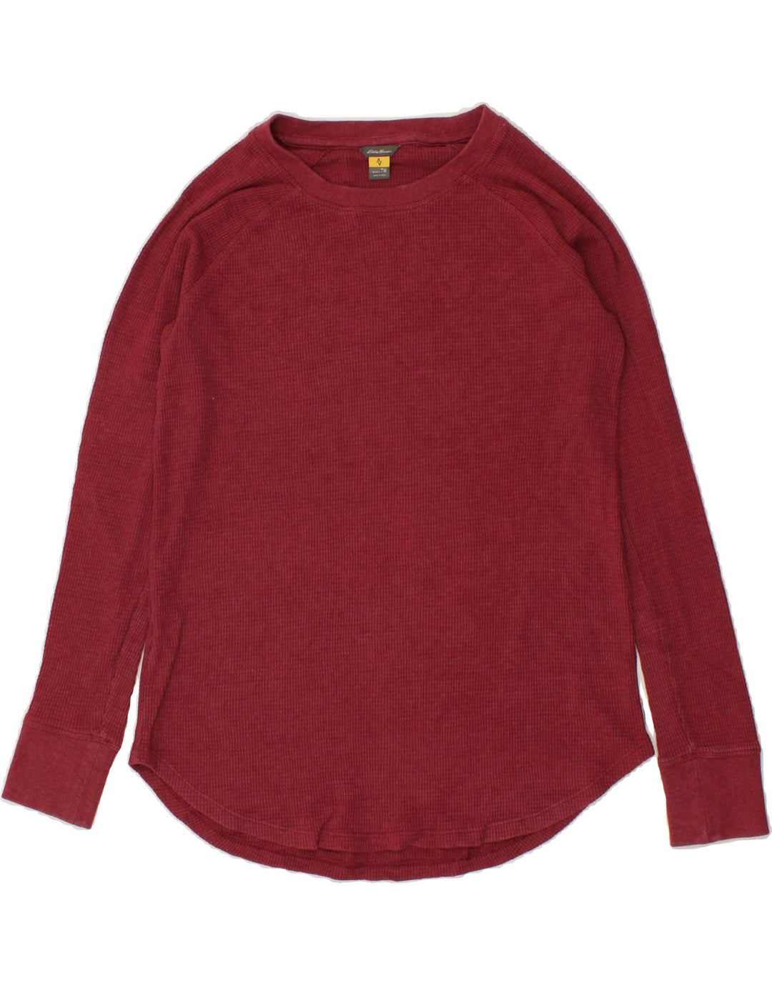 EDDIE BAUER Womens Tall Top Long Sleeve UK 14 Medium Burgundy Cotton Vintage Eddie Bauer and Second-Hand Eddie Bauer from Messina Hembry 