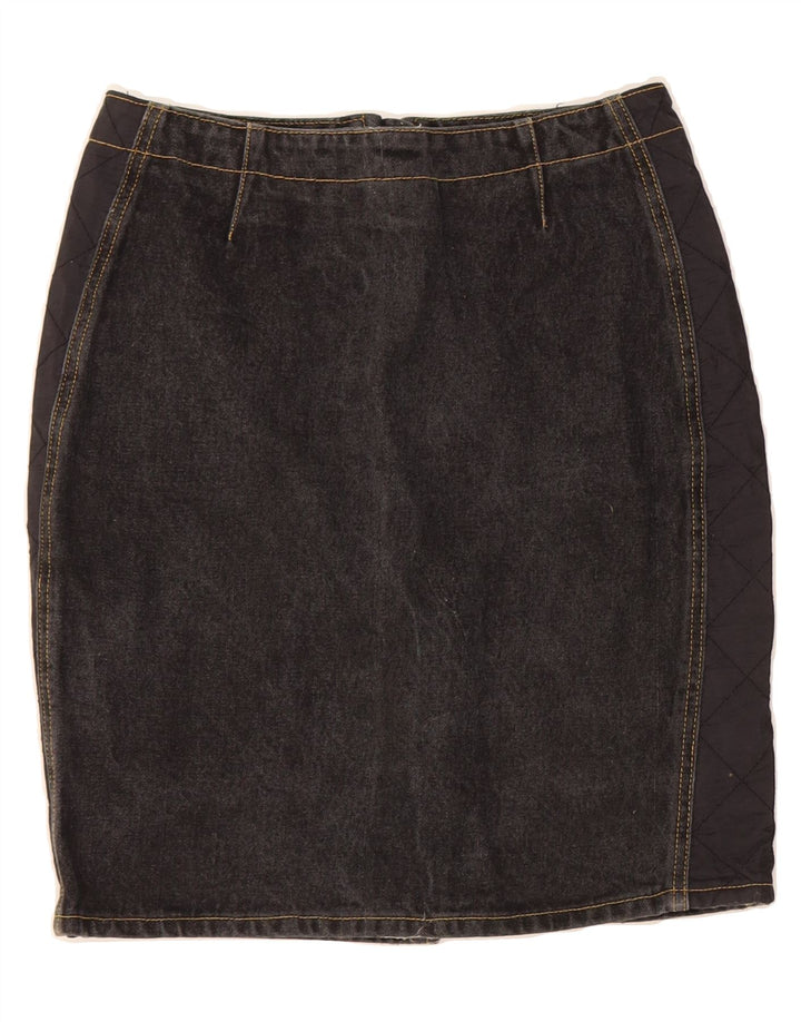 VINTAGE Womens Denim Skirt UK 12 Medium W28  Black Cotton Vintage Vintage and Second-Hand Vintage from Messina Hembry 