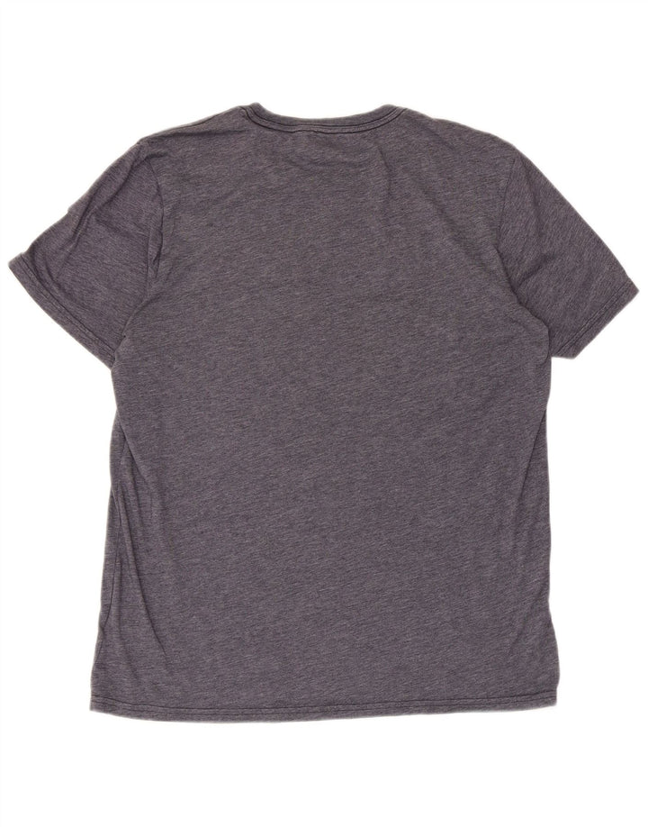 Adidas Herre T-Shirt Top Large Navy Blue Flecked Polyester