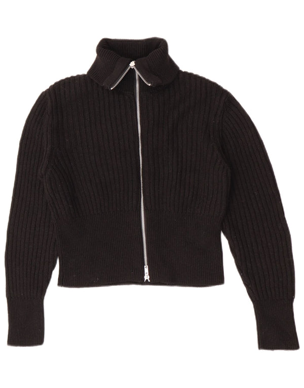 Zara Girls Crop Cardigan Sweater 13-14 År Sort Polyester