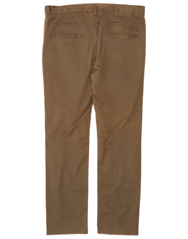 Zara Herre Slim Chino Bukser EU 44 Large W34 L31 Khaki Bomuld