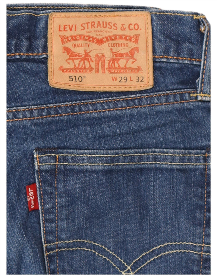 LEVI'S Herre 510 Slim Jeans W29 L32 Blå Bomuld