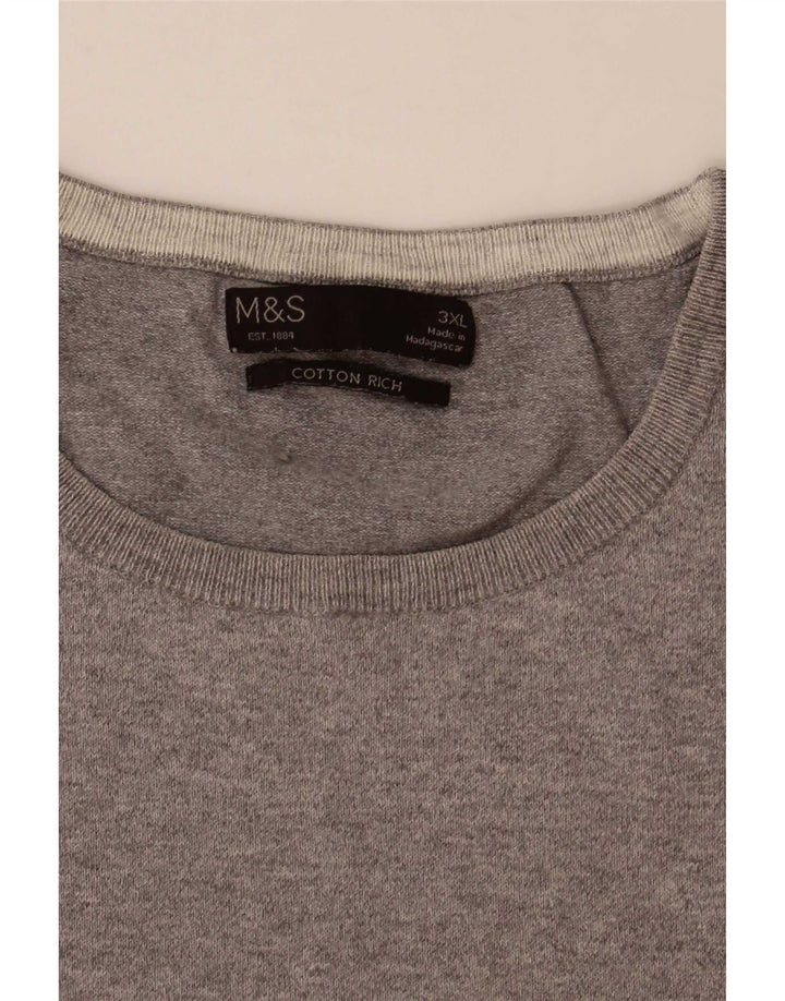 Marks & Spencer herre sweater med rund hals 3XL grå farveblok