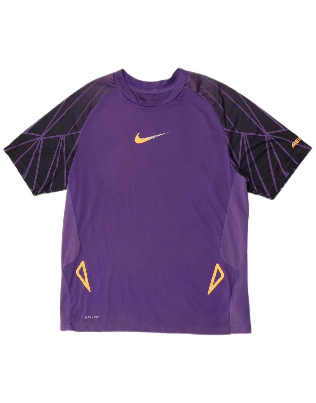 Nike Herre Dri Fit T-shirt Top Medium Lilla Colourblock Polyester
