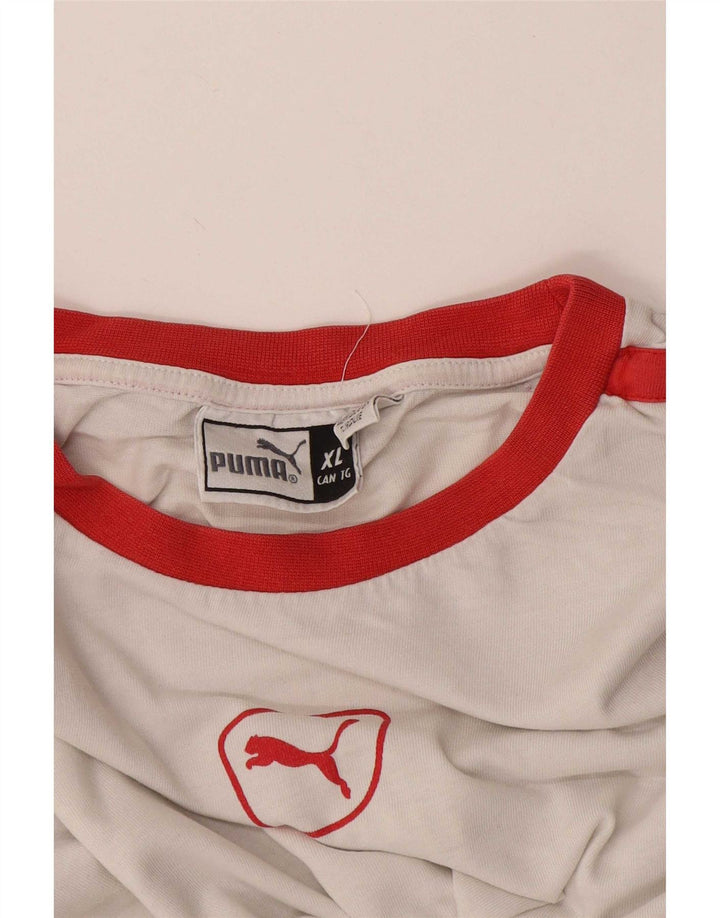 Puma Herre T-Shirt Top XL Hvid Colourblock