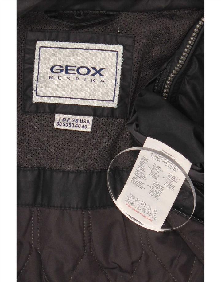 Geox Herre Bomber Jacket UK 40 Stor Sort Bomuld