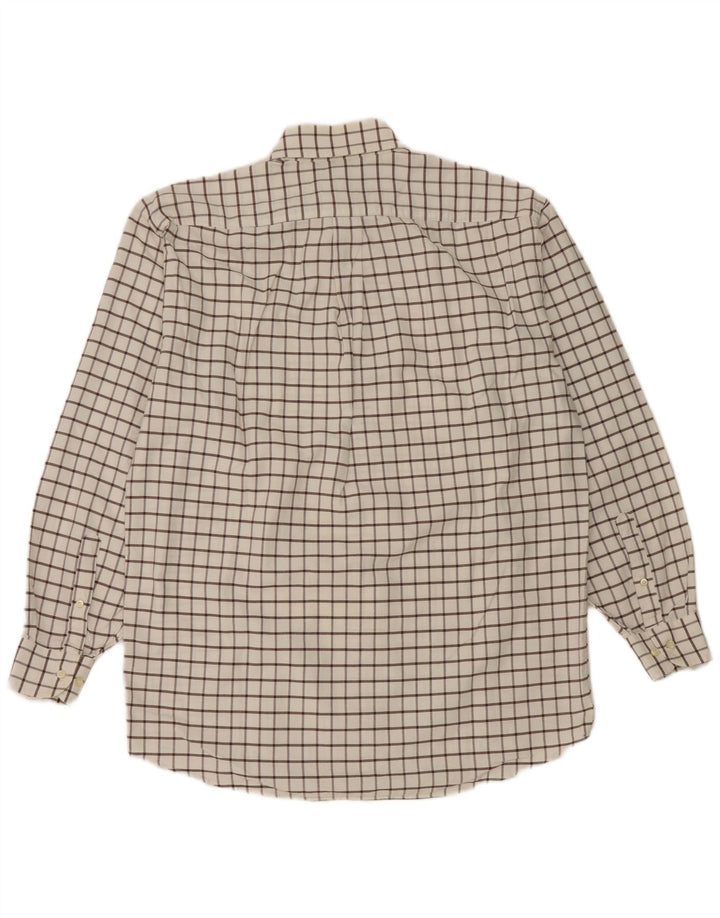 Etro Herre Milano flannelskjorte str. 42 Stor hvid ternet bomuld