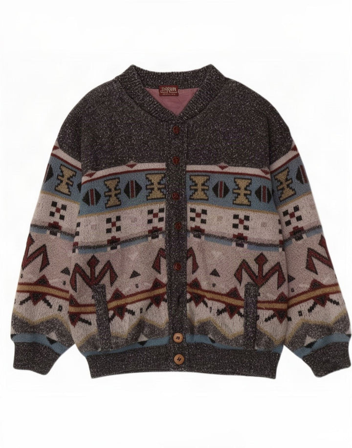 Darwin Herre Strik Bomber Jacket IT 54 2XL Grå Geometrisk Akryl