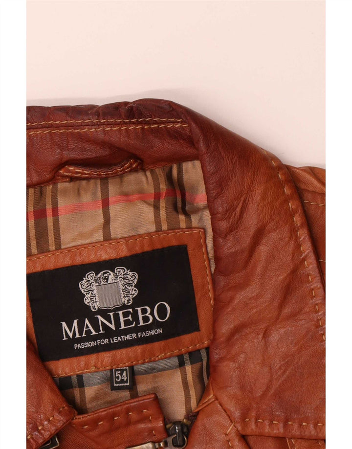Manebo Læderjakke til mænd EU 54 2XL Brun