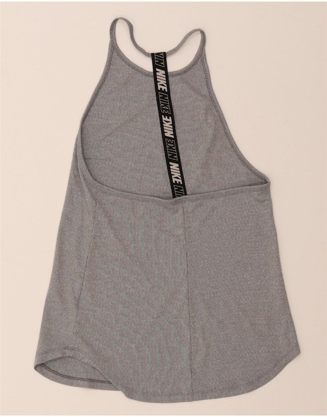 NIKE Womens Dri Fit Graphic Vest Top UK 10 Small Grey Polyester Vintage Nike and Second-Hand Nike from Messina Hembry 