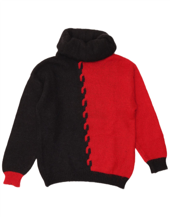Sandhu Herre Rullehalstrøje Sweater Stor Rød Colourblock