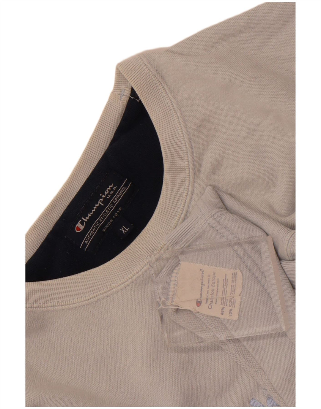 Champion Herre Grafisk Sweatshirt Jumper XL Blå Bomuld