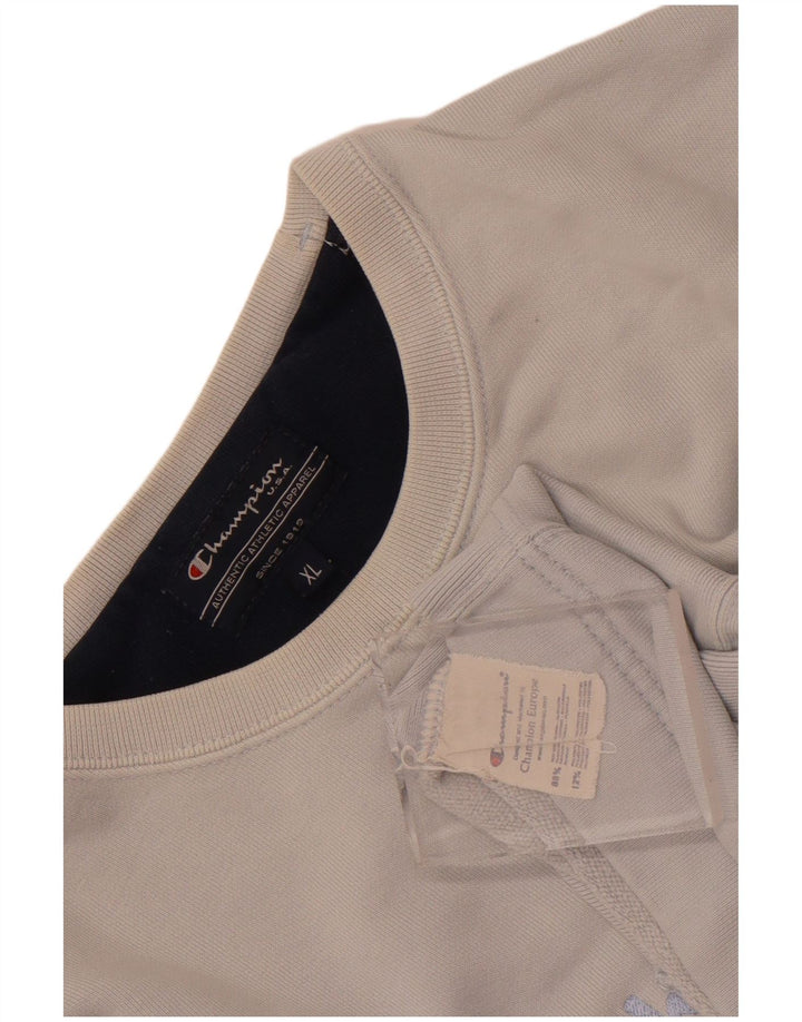 Champion Herre Grafisk Sweatshirt Jumper XL Blå Bomuld