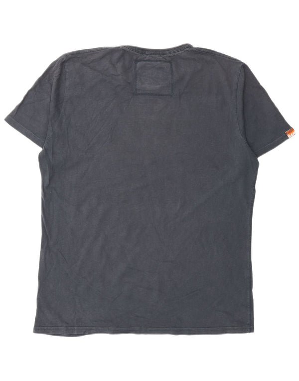 Superdry Grafisk T-shirt top til mænd 2XL marineblå bomuld