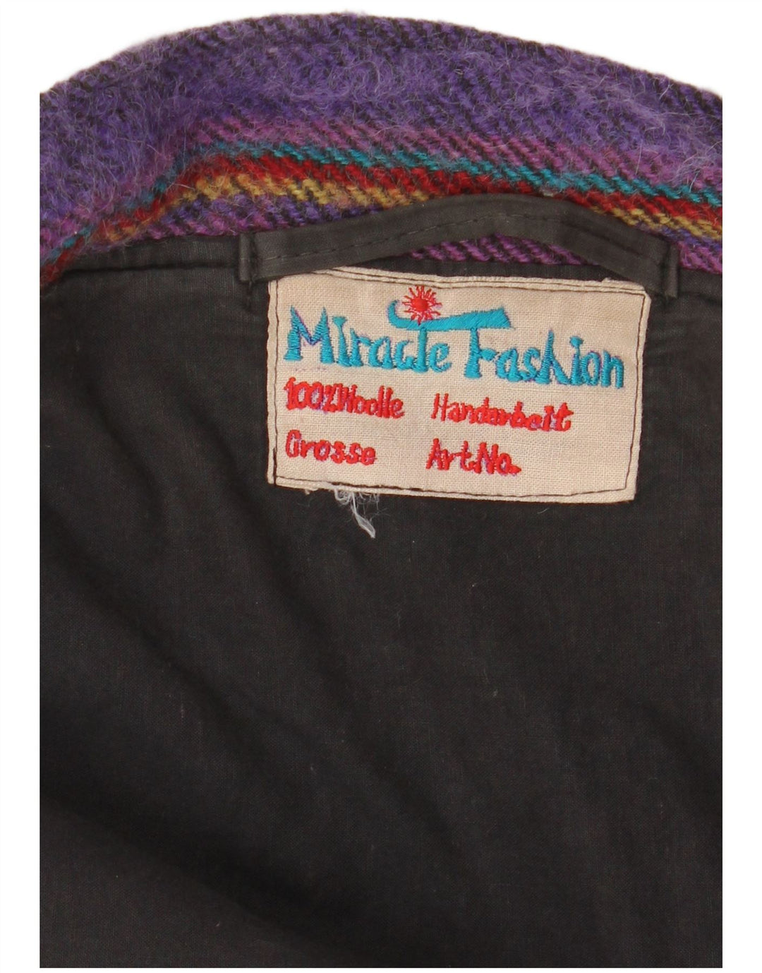 Vintage Herre Duffel Coat UK 40 Stor Lilla Stribet