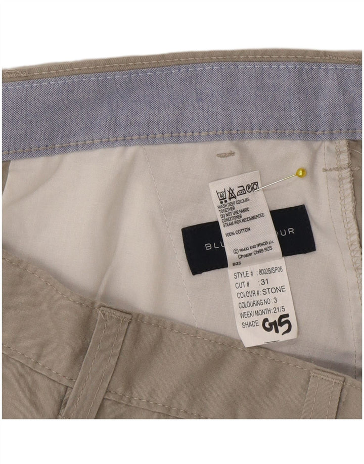 Marks & Spencer Herre Blue Harbor Chino Shorts W36 Large Grå Bomuld