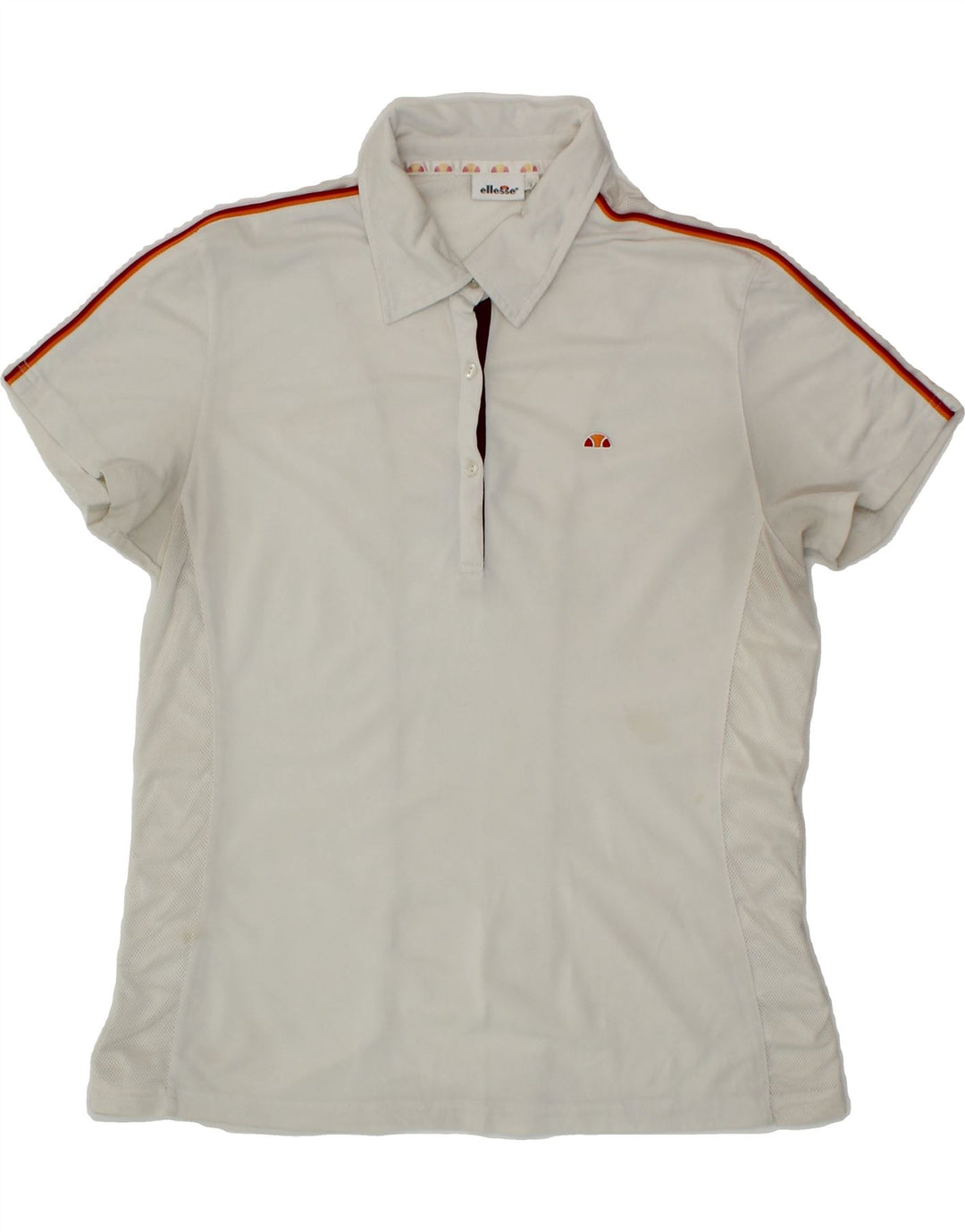ELLESSE Womens Polo Shirt UK 18 XL White Polyester Vintage Ellesse and Second-Hand Ellesse from Messina Hembry 