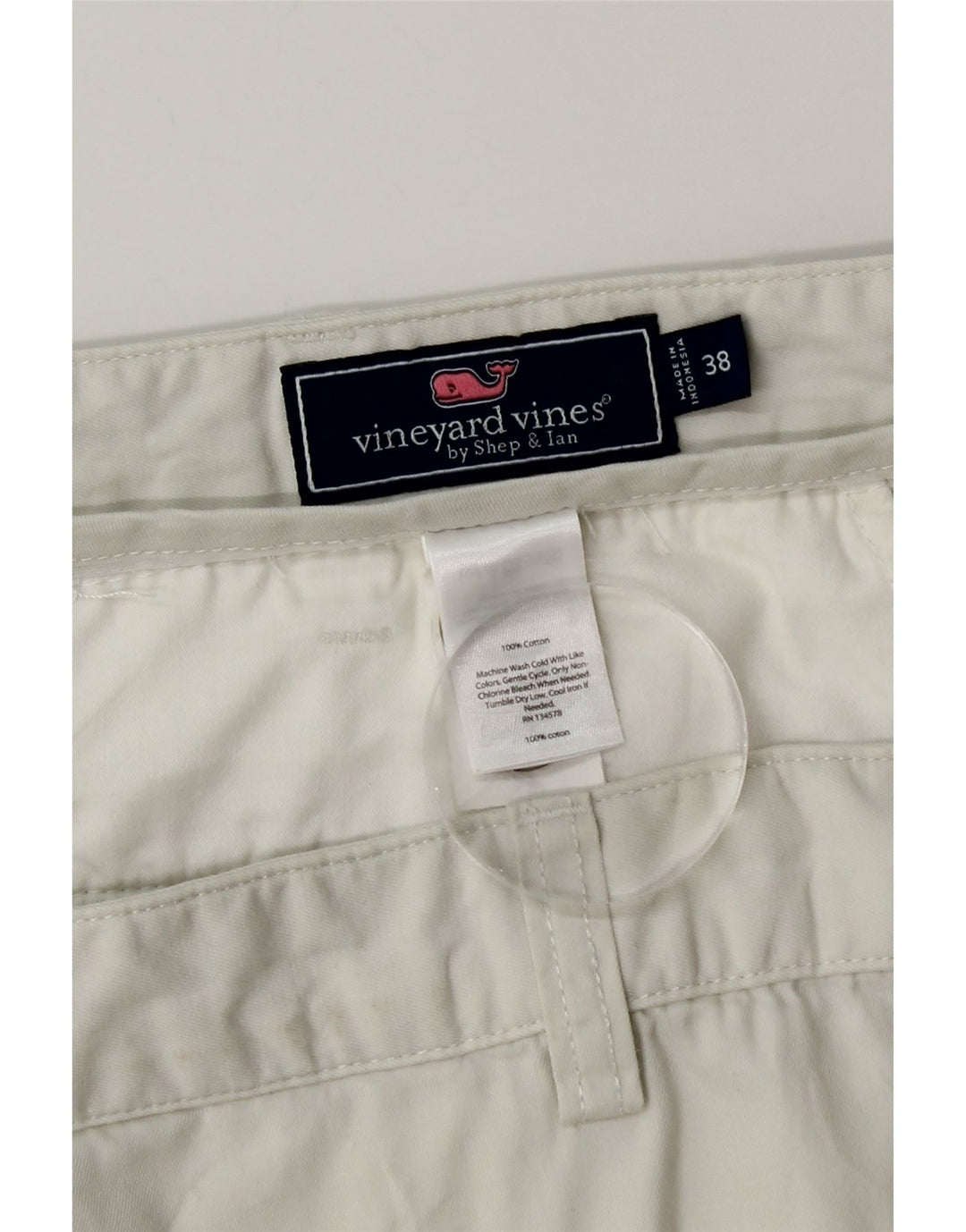 VINEYARD VINES Herre Chino Shorts W38 XL Hvid Bomuld