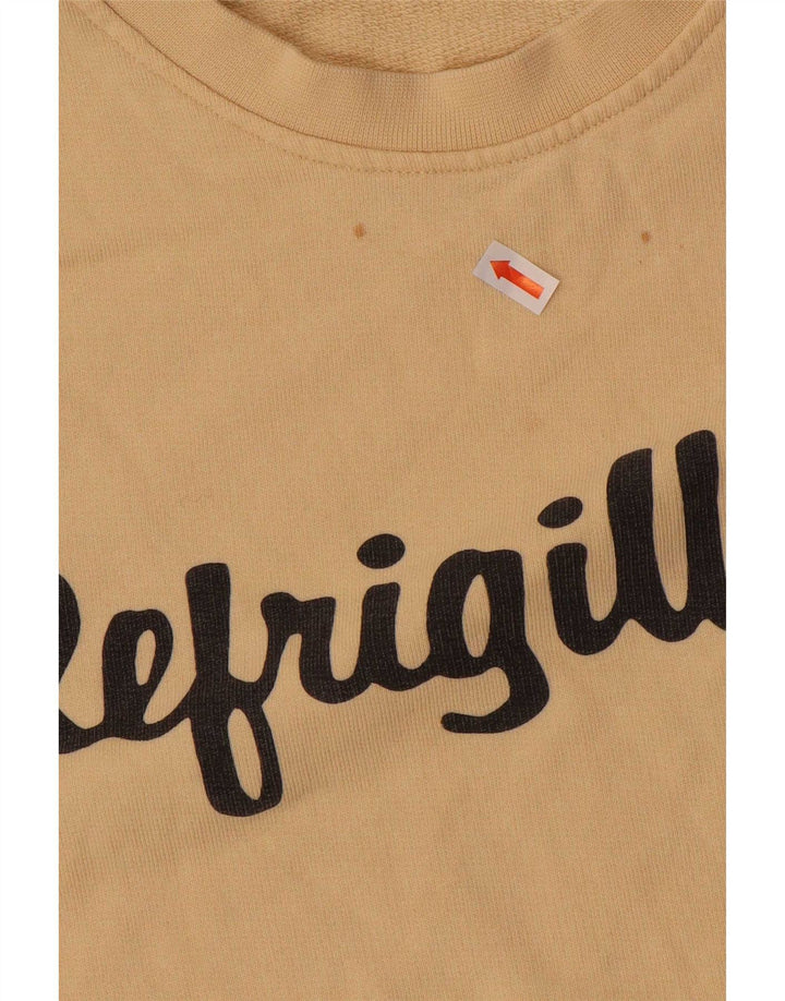 Refrigiwear Herre Grafisk Sweatshirt Jumper Medium Beige Bomuld