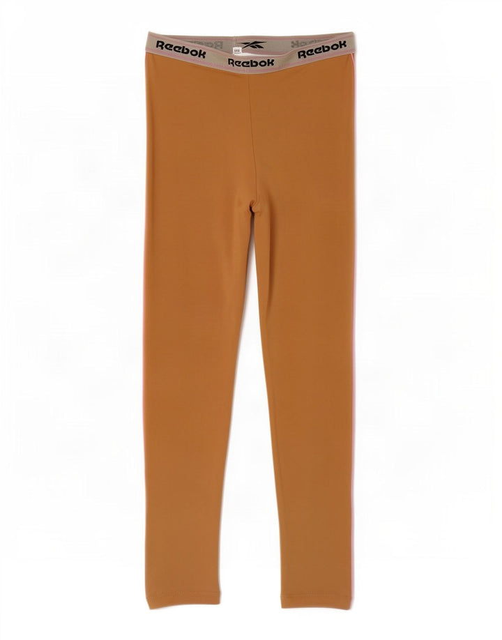 Reebok Girls Grafiske Leggings 8-9 år Beige Colourblock Polyester